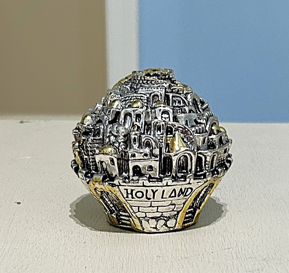 BEAUTIFUL KARSHI 925 HOLY LAND SILVER JERUSALEM PANORAMA SCULPTURE SOUVENIR