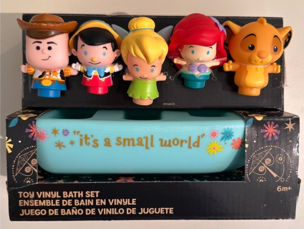 NIB Disney Parks \'It\'s A Small World\' Boat with Disney Characters Bath Toy Set