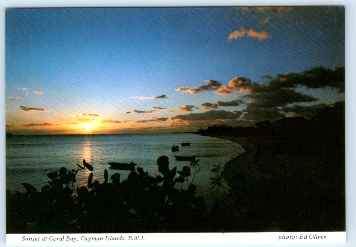 Sunset at Coral Bay - Cayman Islands British West Indies 4x6 Postcard