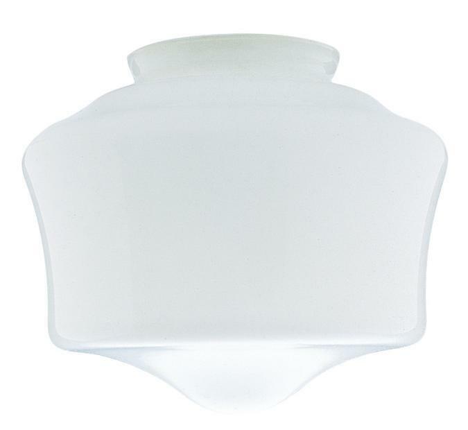 4-Inch Handblown White Schoolhouse Glass Shade,