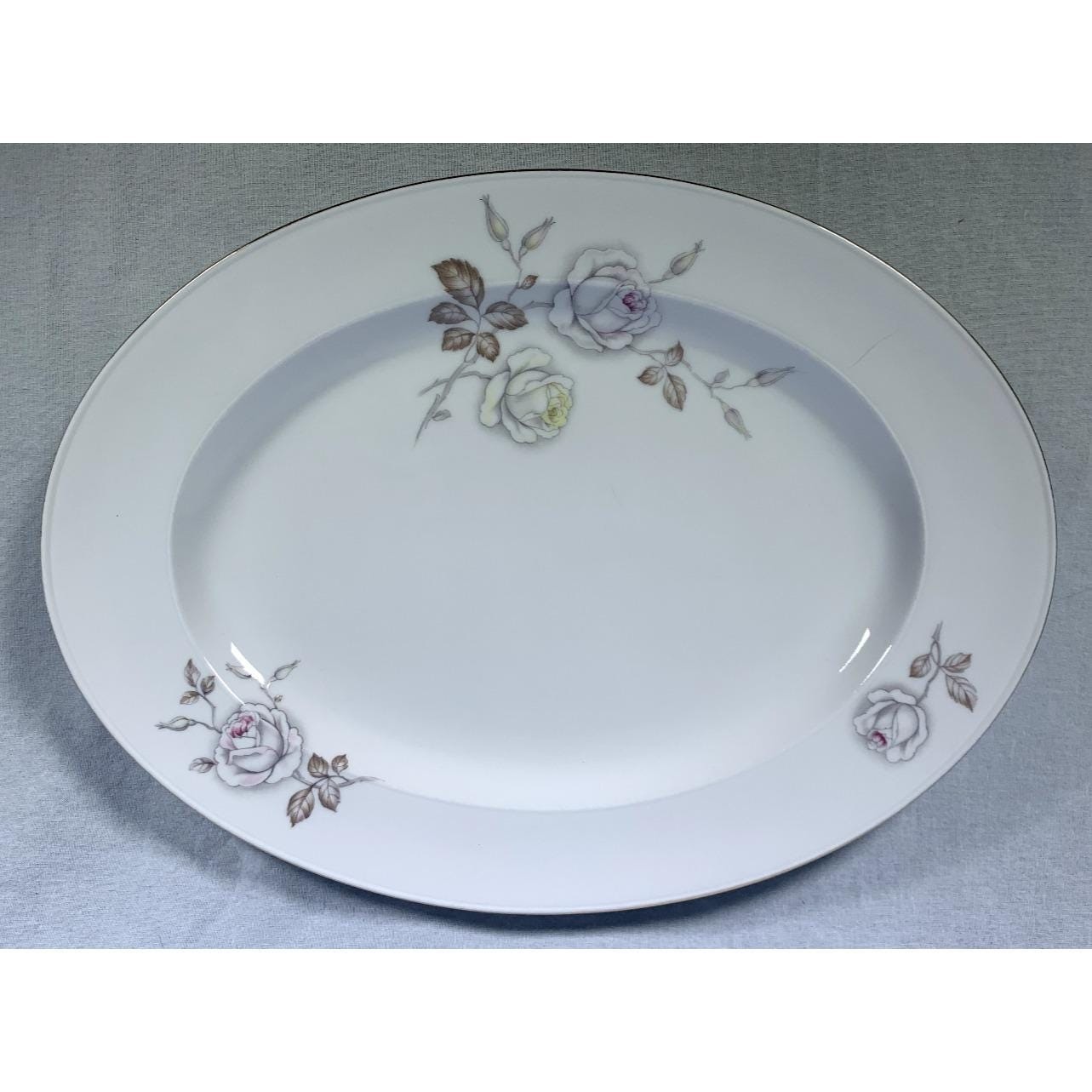 Vintage Johann Haviland Sweetheart Rose 13 inch Platter Gold Trim