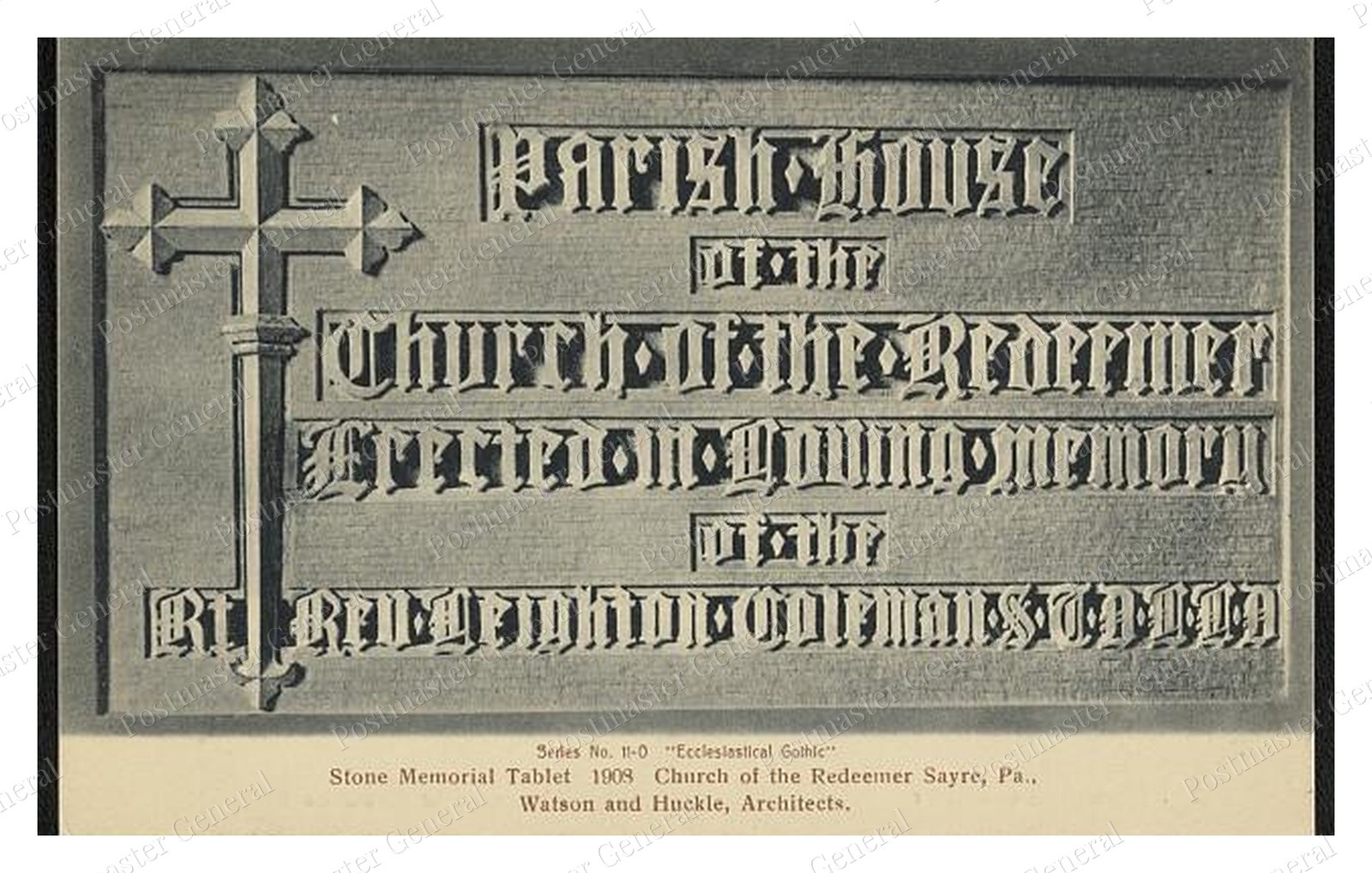 Sayre Pennsylvania Memorial Tablet Standard Postcard COPY RPPC