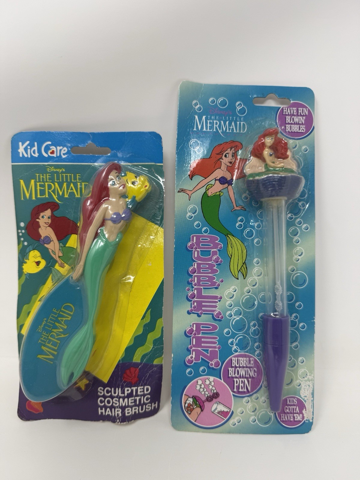 Vintage Kid Care Disney Little Mermaid Sculpted Hair Brush & Vintage Bubble Pen