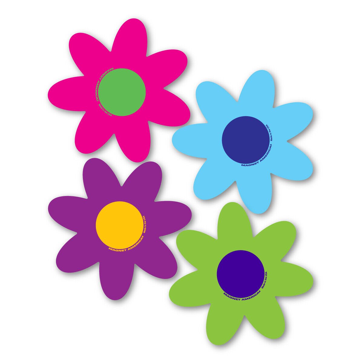 Set of 4 Bright Flower Pack Magnet