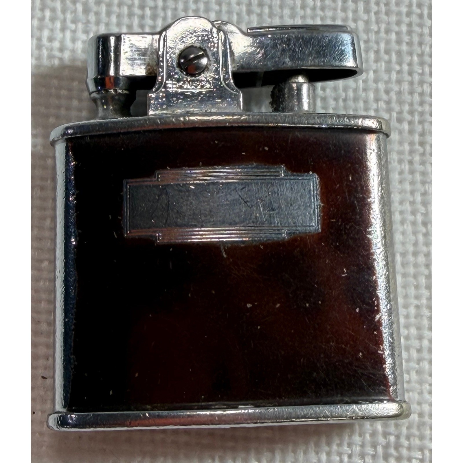Vintage Ronson Standard Lighter Brown Tortoise Chrome Newark NJ USA Pat 2481195