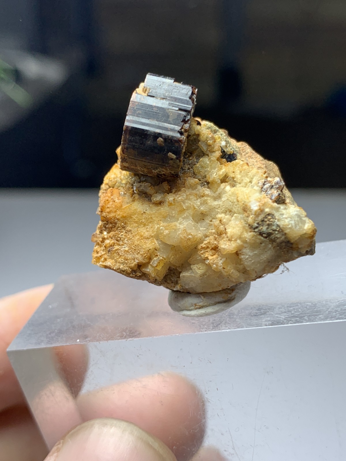 Vesuvianite Gemmy Crystal On Matrix Albite With Good Lustre And Nice Growth_Afg.