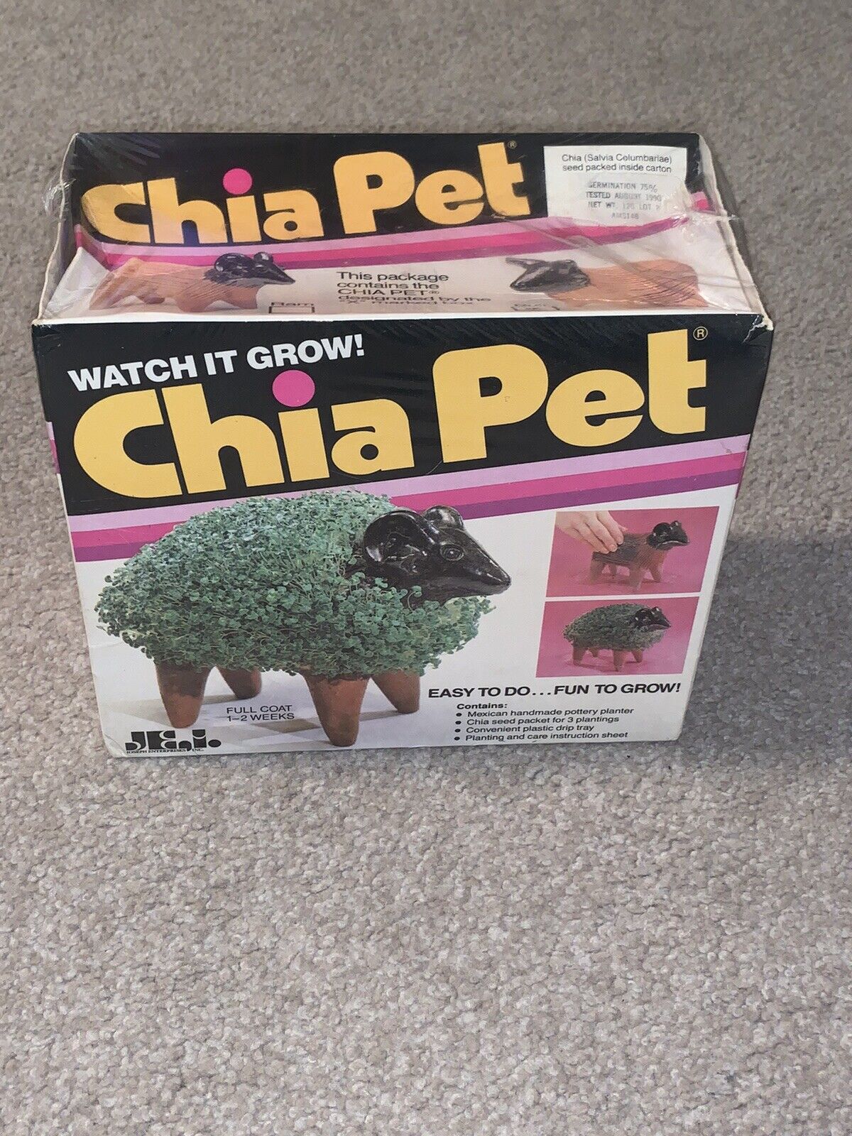 Vintage Chia Pet Bull 1990 New In Box NIB