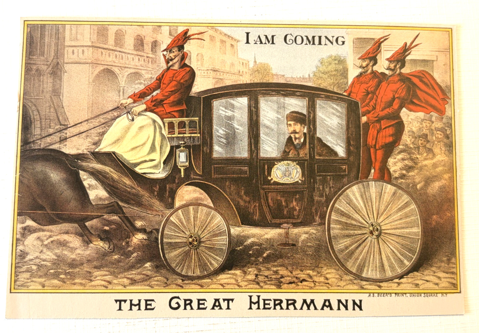Alexander Herrmann Magic History Book Page Cutout 4x6 Devil Litho Art Ephemera