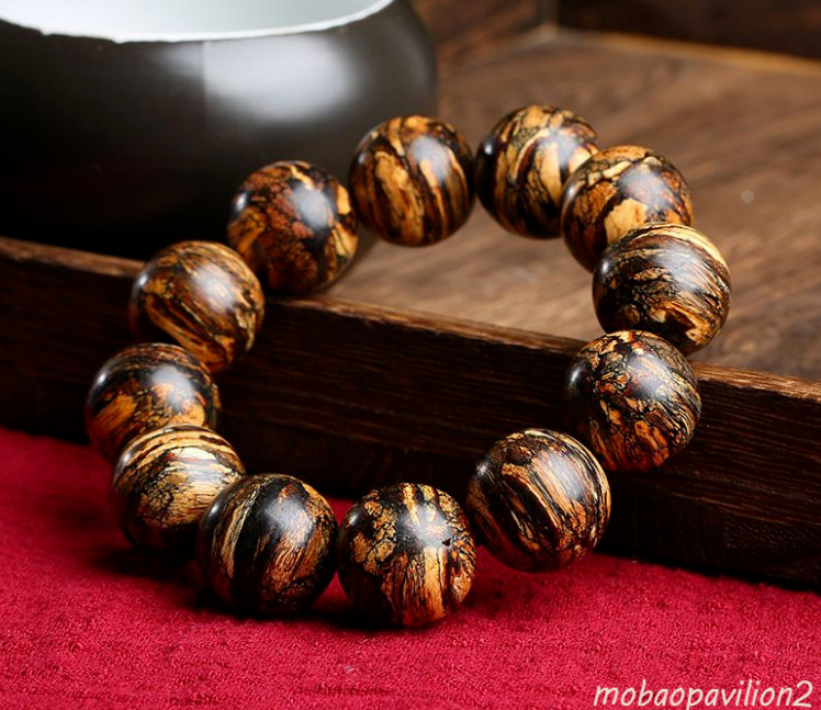 20mm Nha Trang 黑棋楠沉香 Wild Agarwood Bracelet Aloewood Mala Meditation Prayer Bead