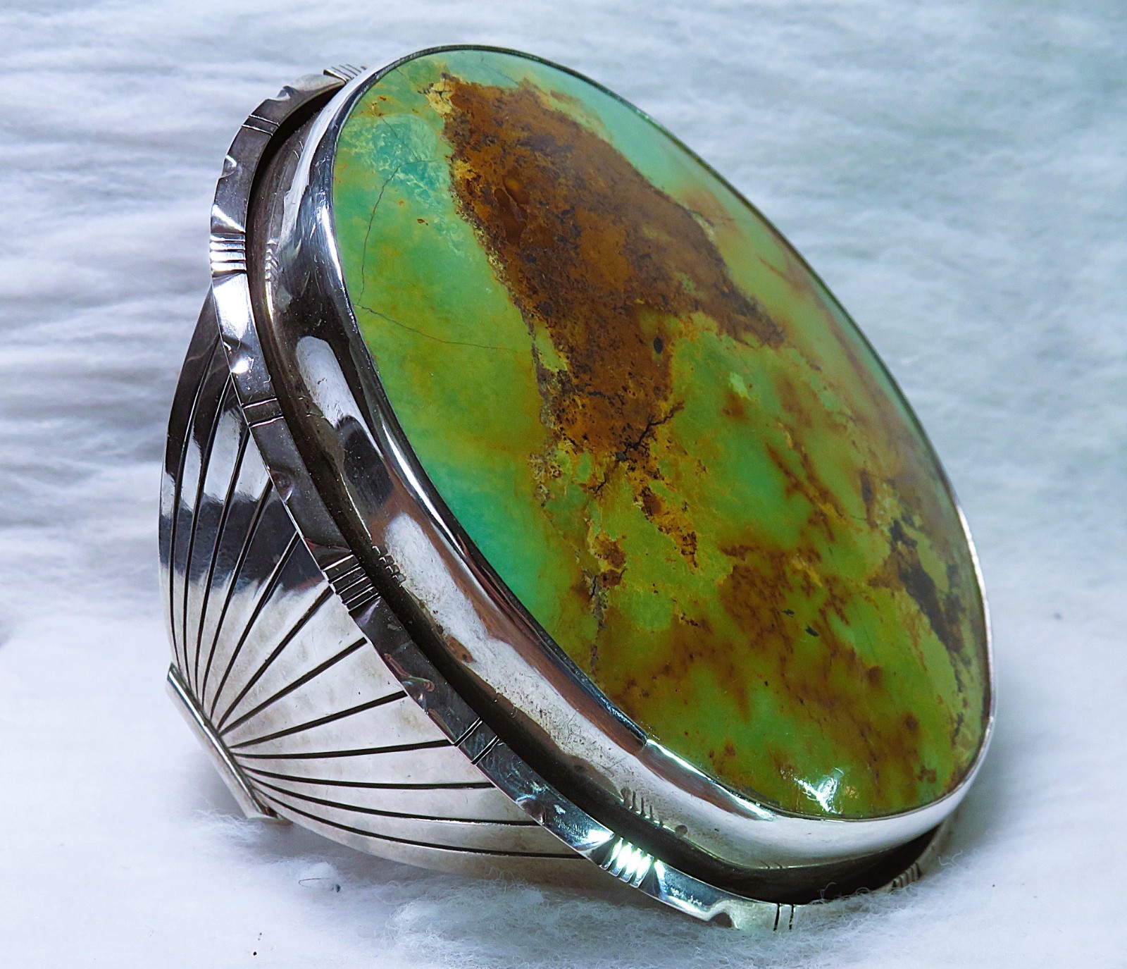 massive, 300g  Navajo, Fritzen Toledo turquoise cuff Bracelet