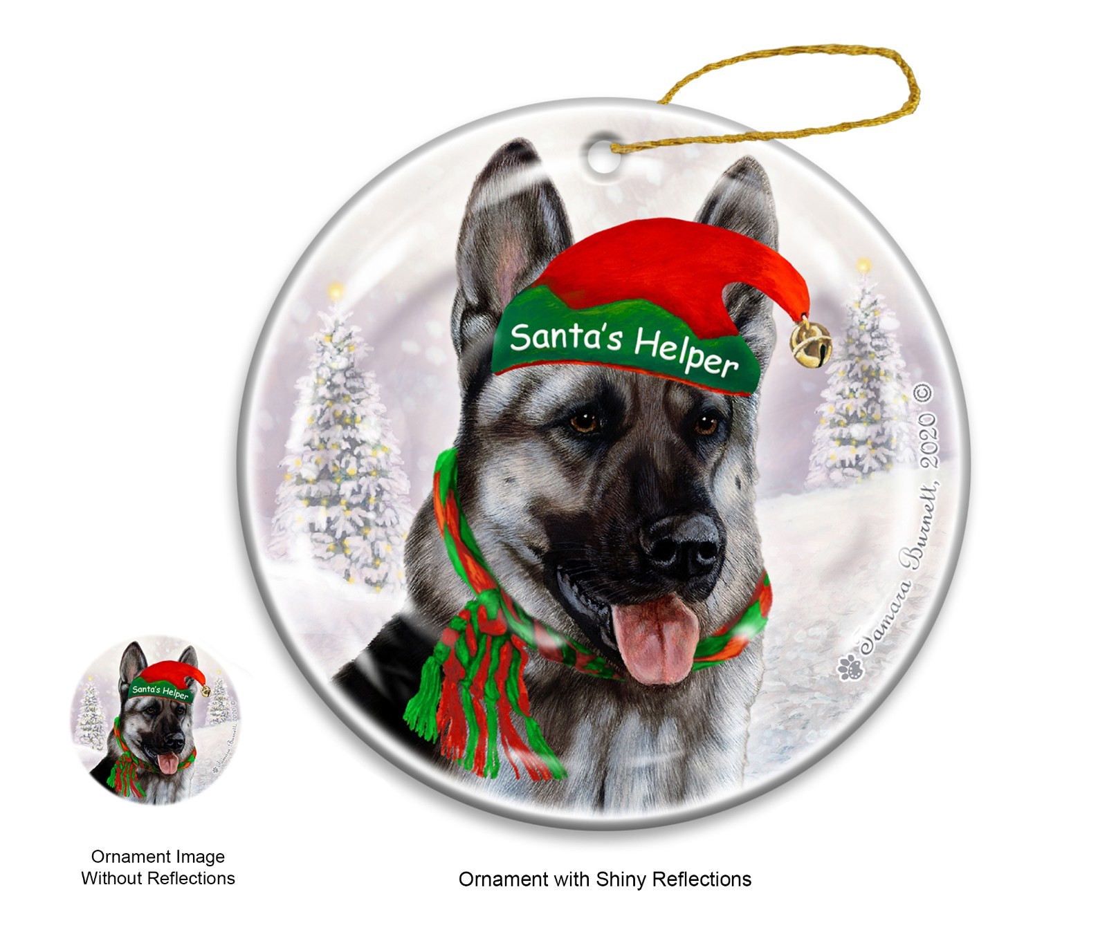 German Shepherd Silver Sable Ornament