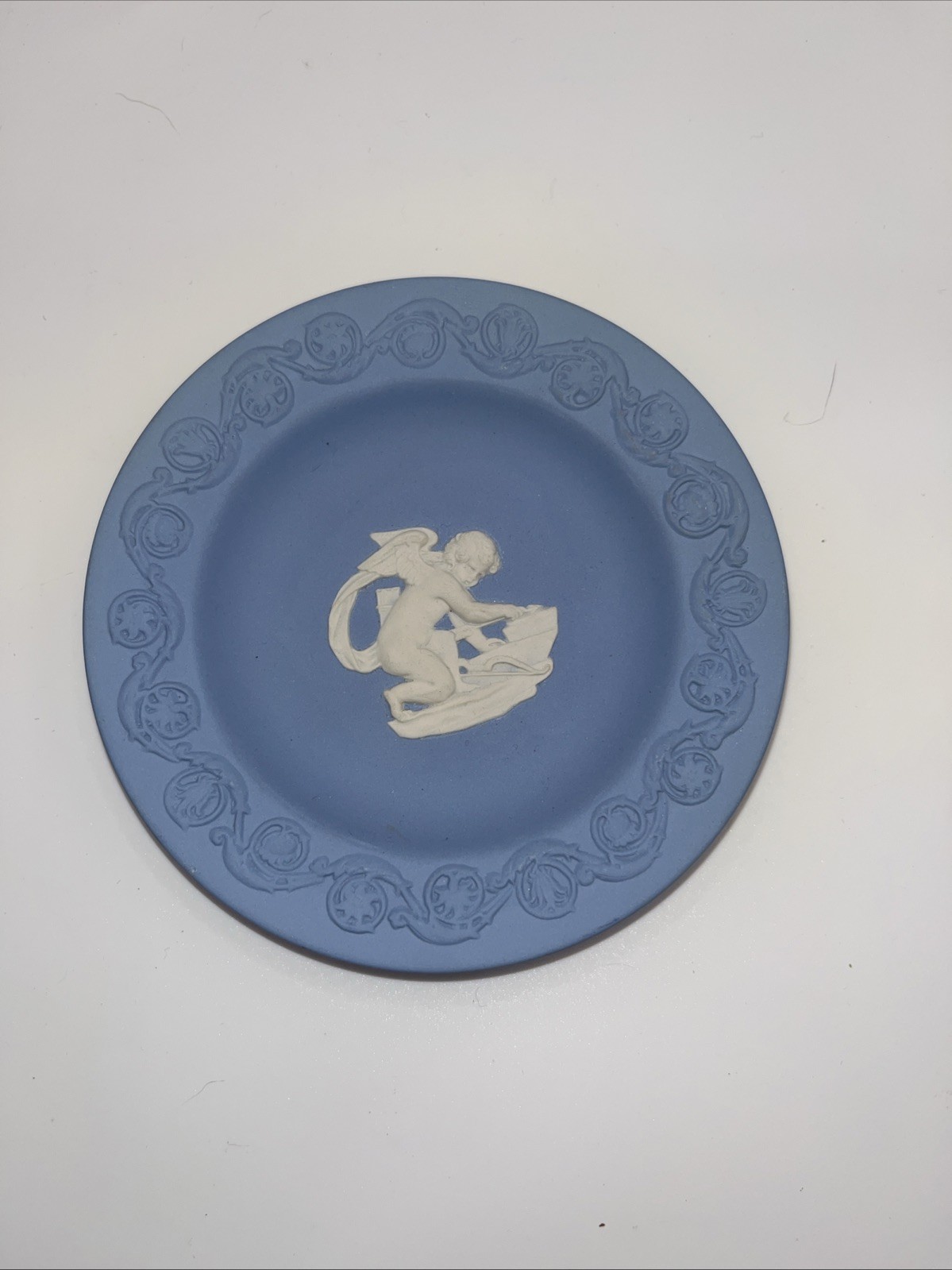 Vintage Wedgwood Blue Jasperware Angel Cherubs 4.5\