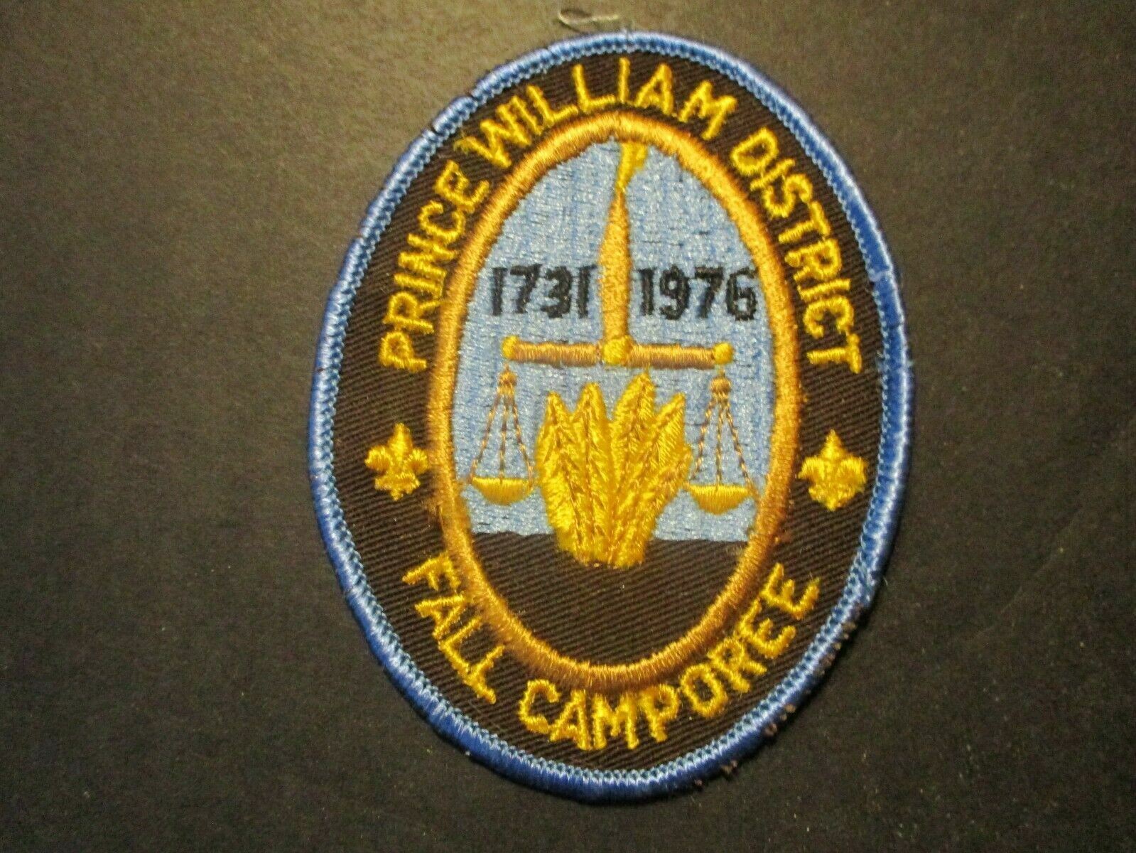 1731-1976 Prince William Fall Camporee black background jacket patch