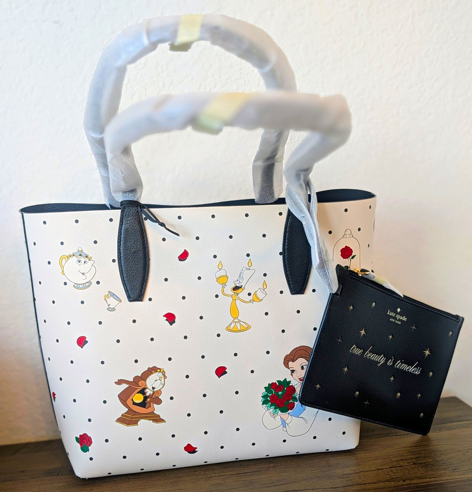Kate Spade New York Disney Beauty and the Beast Large Tote w/ Wristlet