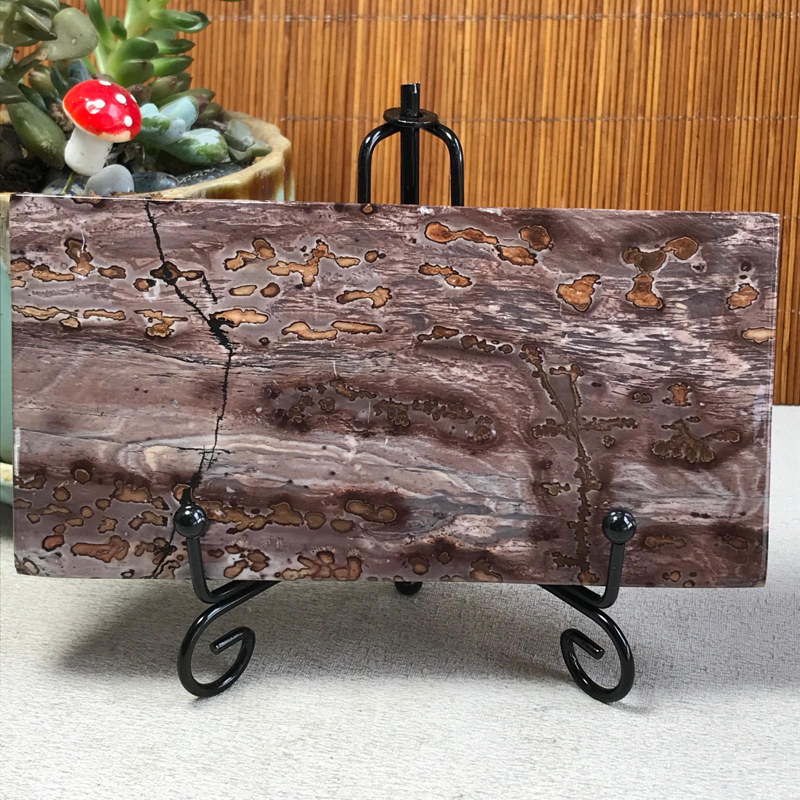 236g Natural Chinese painting stone crystal ornaments for home decoration A6438