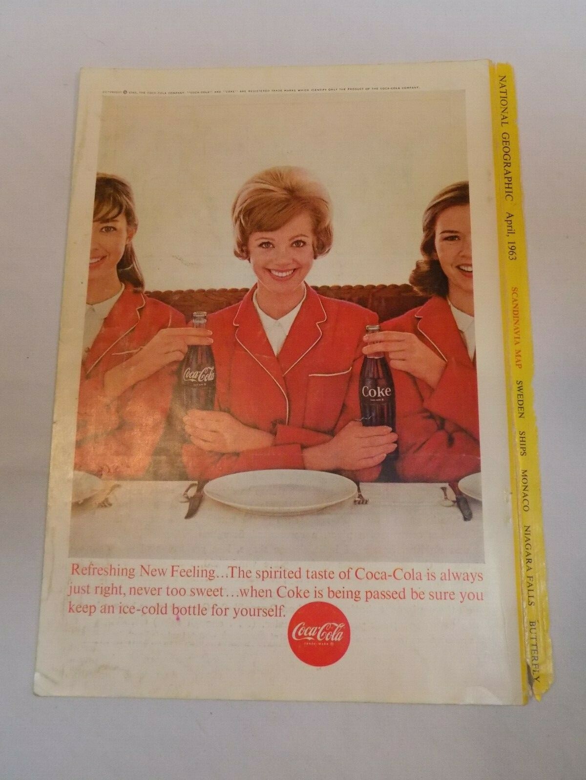 Coca Cola National Geographic Old Ad April 1963 Coke Lady Women Owens Brunswick