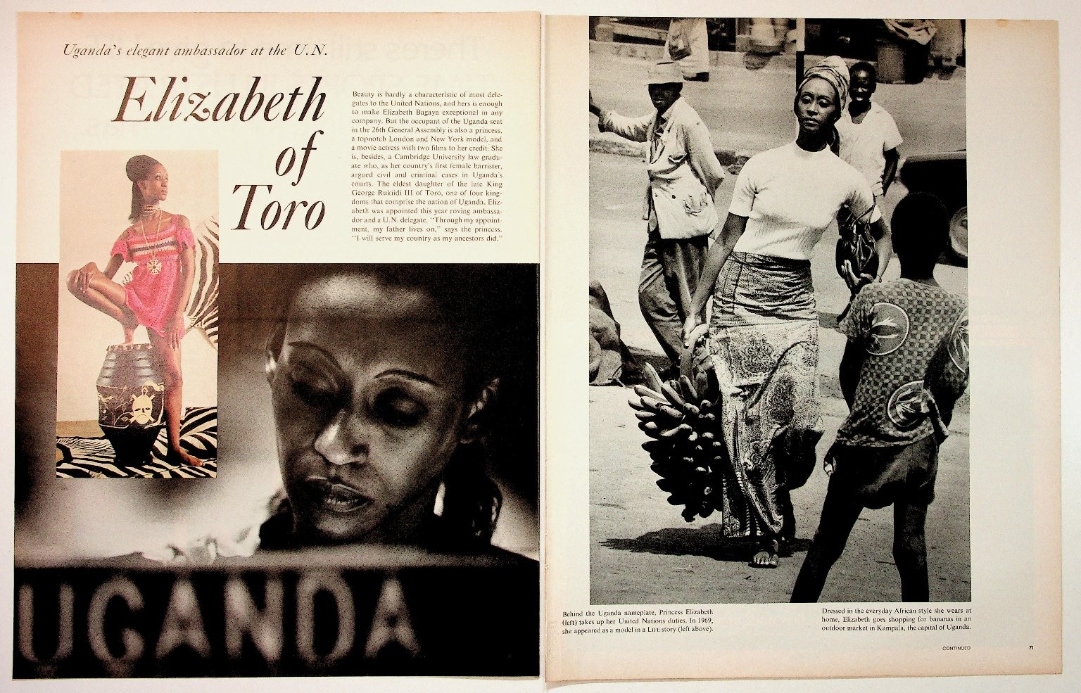1960s Magazine Article Princess Elizabeth of Toro Uganda UN Ambassador Ephemera