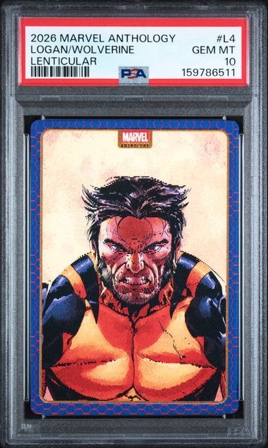 2026 PANINI MARVEL ANTHOLOGY LOGAN/WOLVERINE LENTICULAR #L4 PSA 10