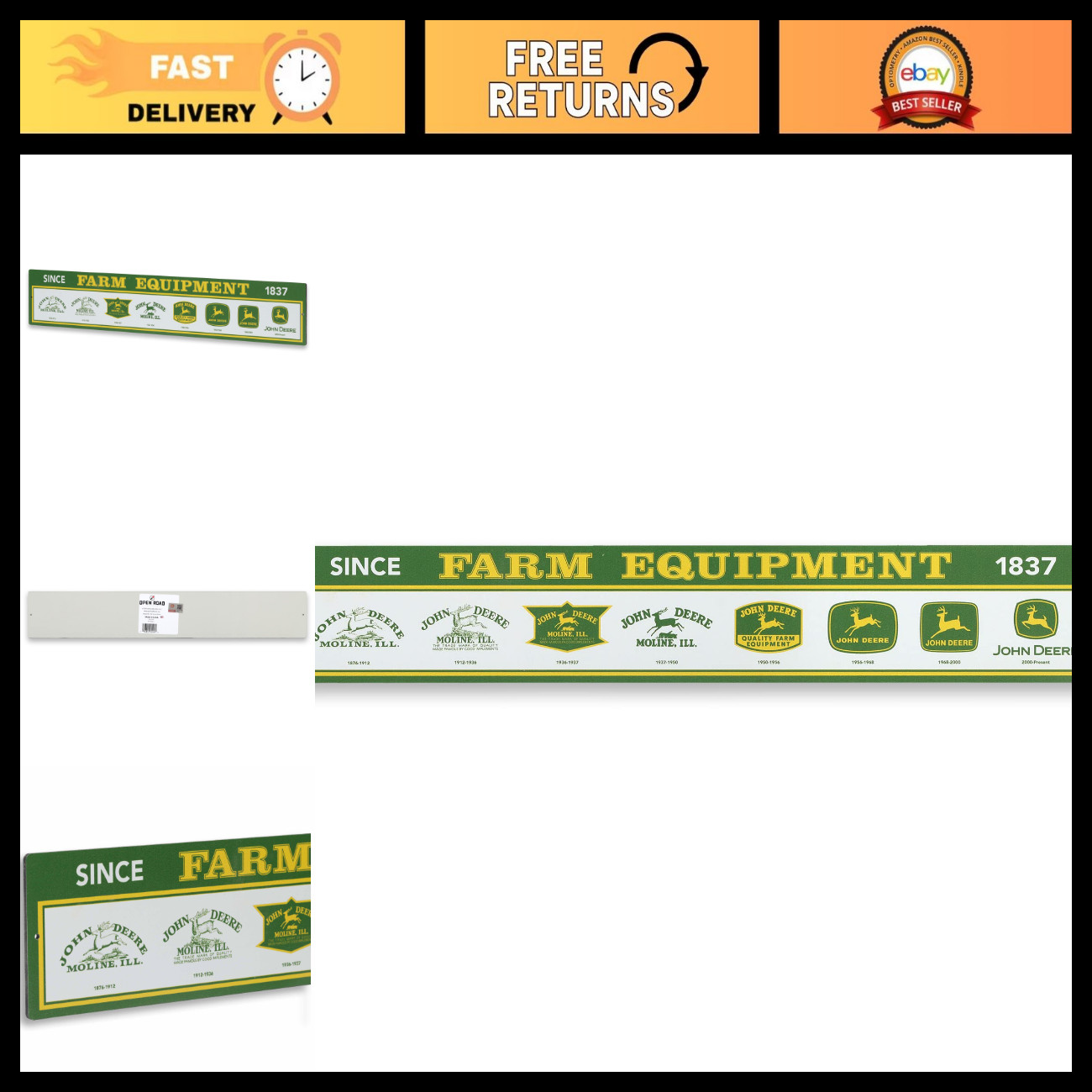 Farm Equipment Logo Evolution Metal Sign - Vintage Decor for Home & Garage
