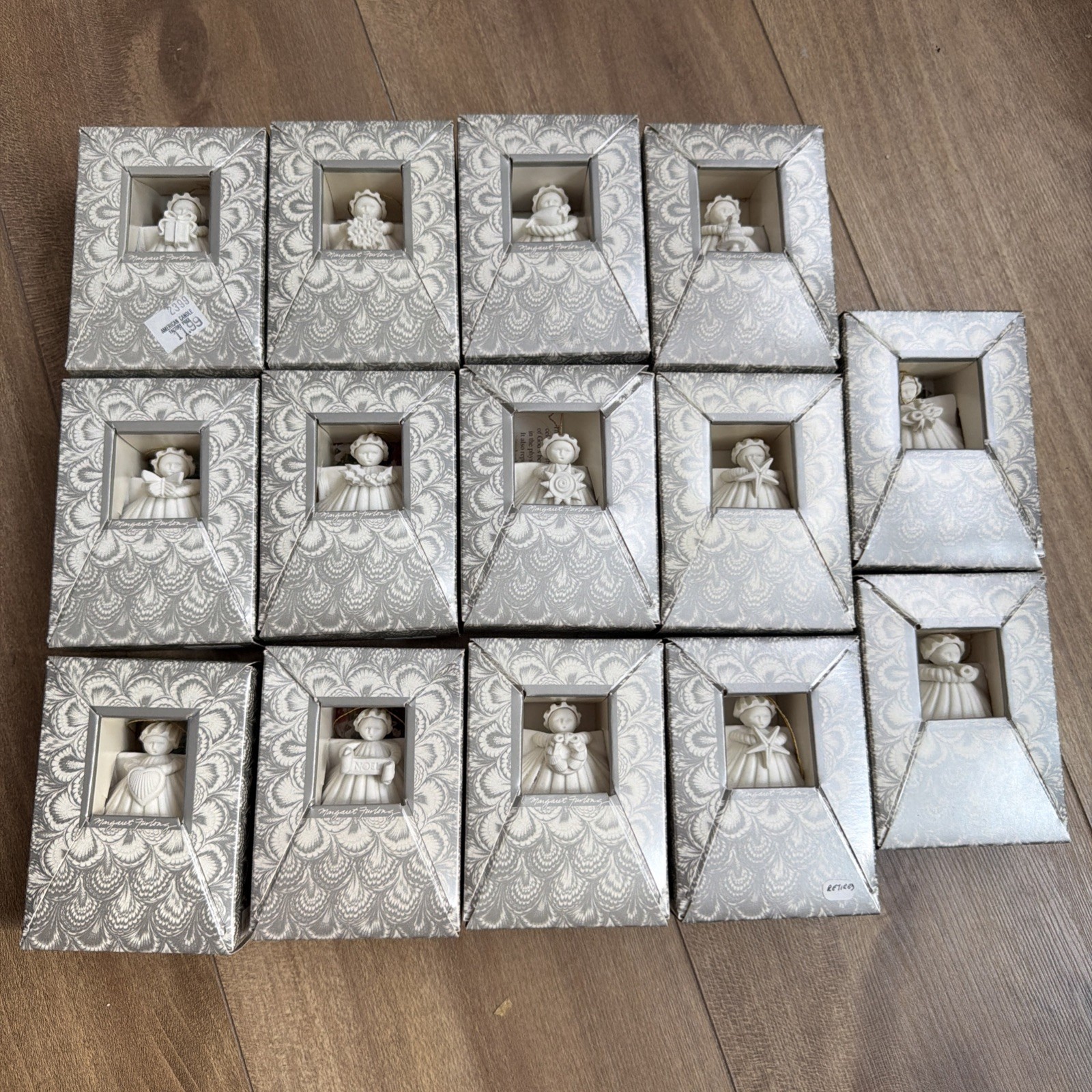 Vintage Margaret Furlong Porcelain Angel Ornaments Lot of 14 w/ Original Boxes