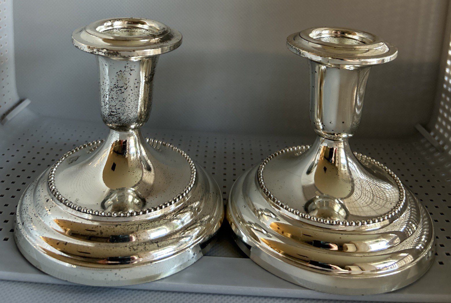 Vintage Gorham Newport Silverplate Pair of Candlestick Holders 3.5”