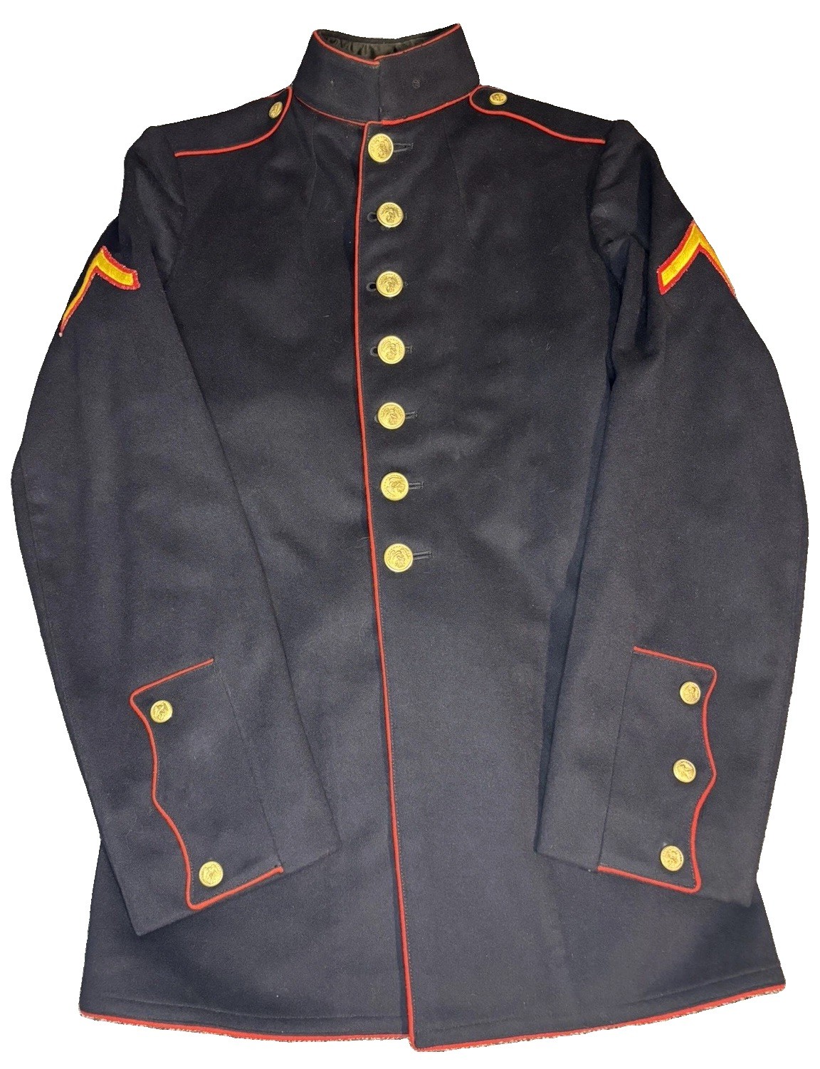 Vintage 1940s WWII US Marine Corps USMC Dress Blue Uniform Jacket Blouse Tunic