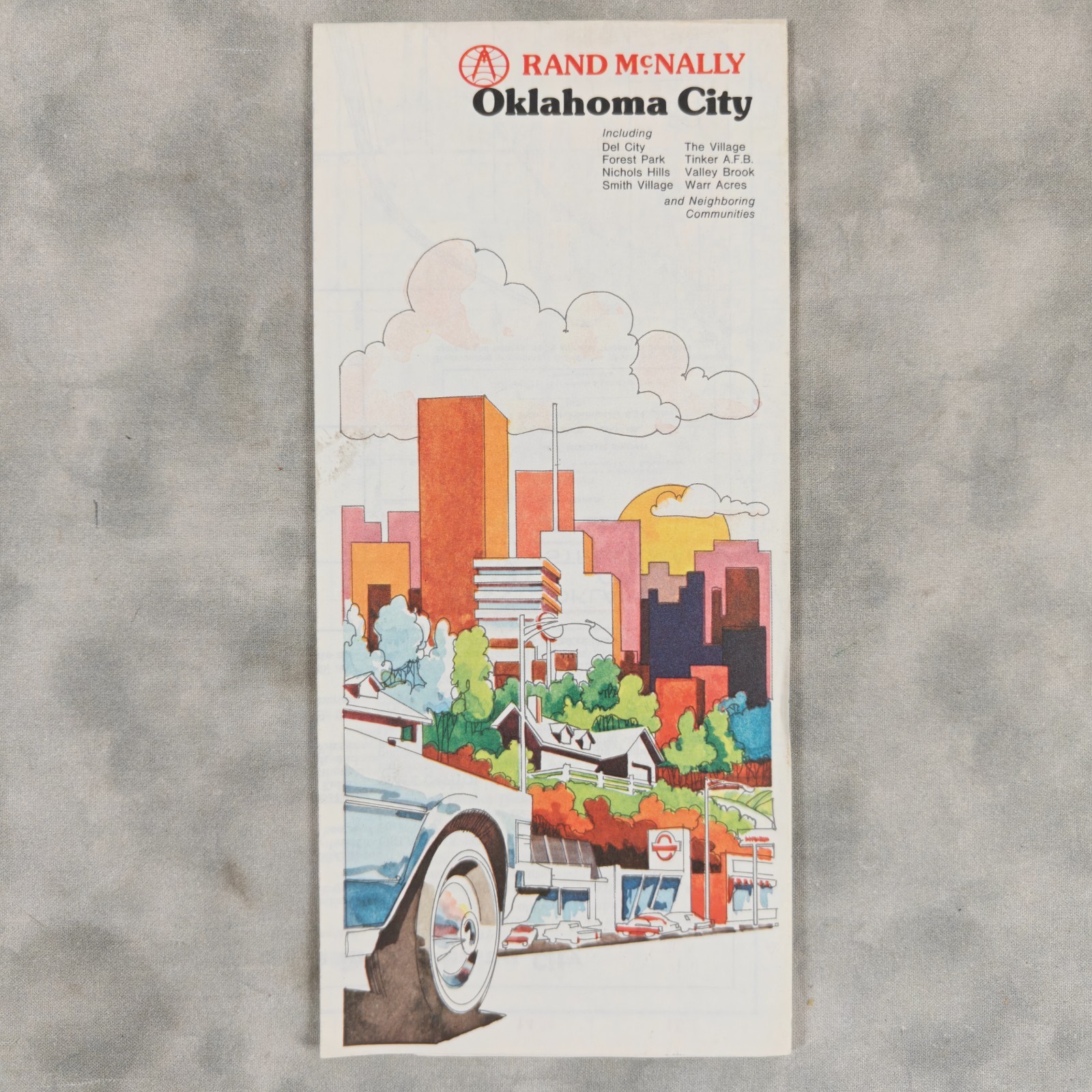 1978 Rand McNally Oklahoma City OKC Foldout Road Map Route 66 Vintage Travel USA