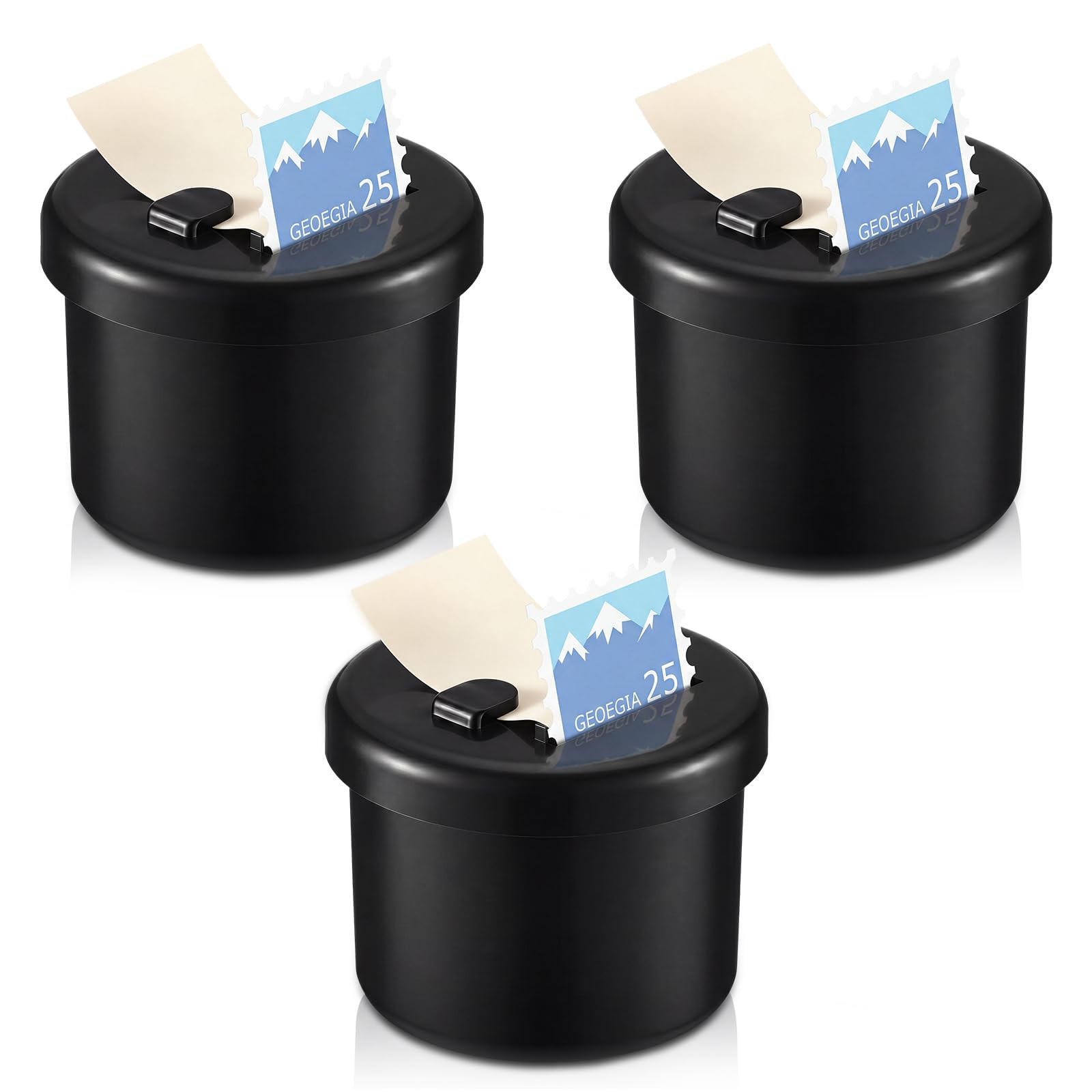 3 Pcs Black Stamp Roll Dispensers Postage Stamps Dispenser Holder for Rolls o...