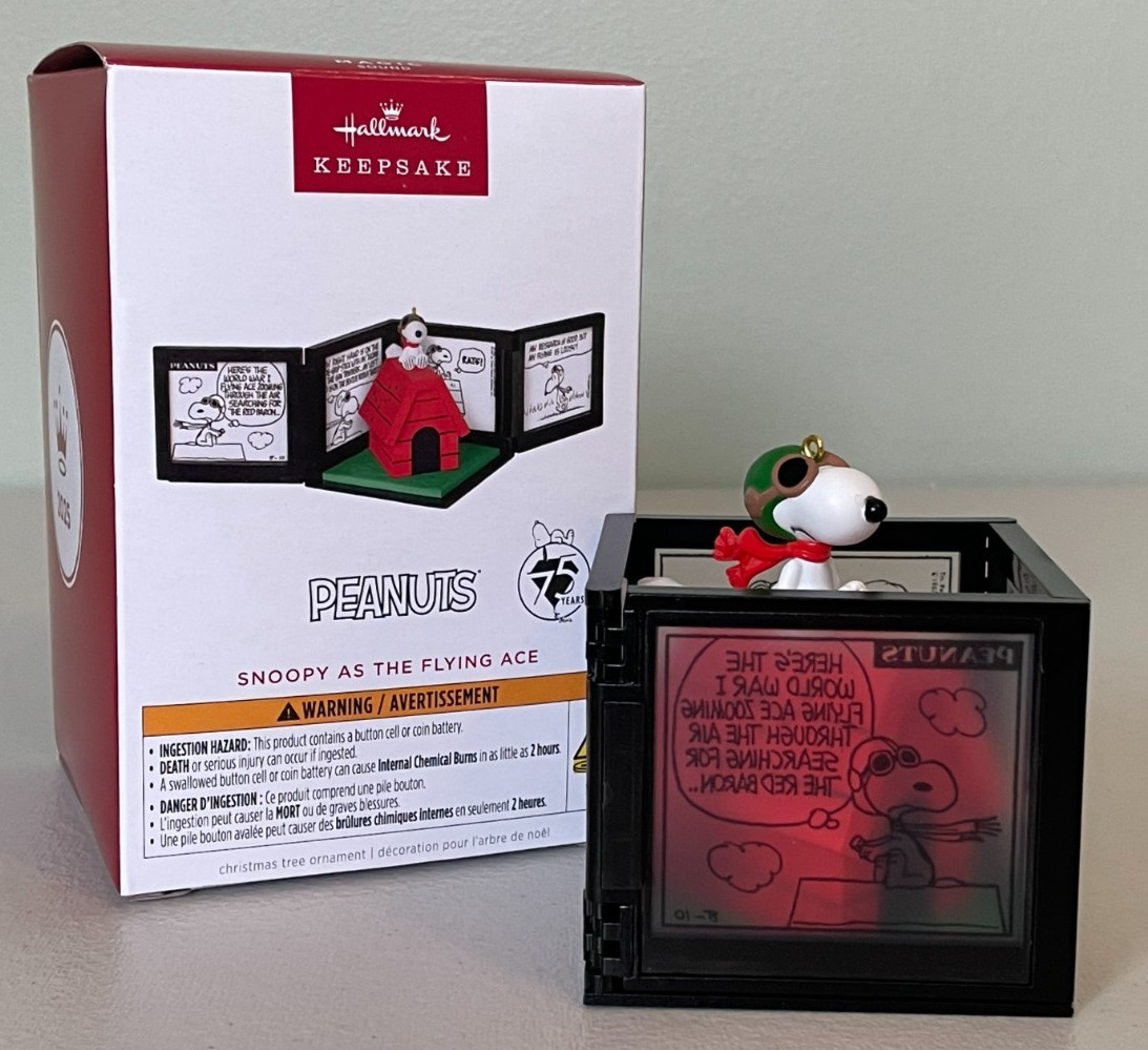 Hallmark 2025 Peanuts SNOOPY AS THE FLYING ACE 75th Anniversary Magic Ornament
