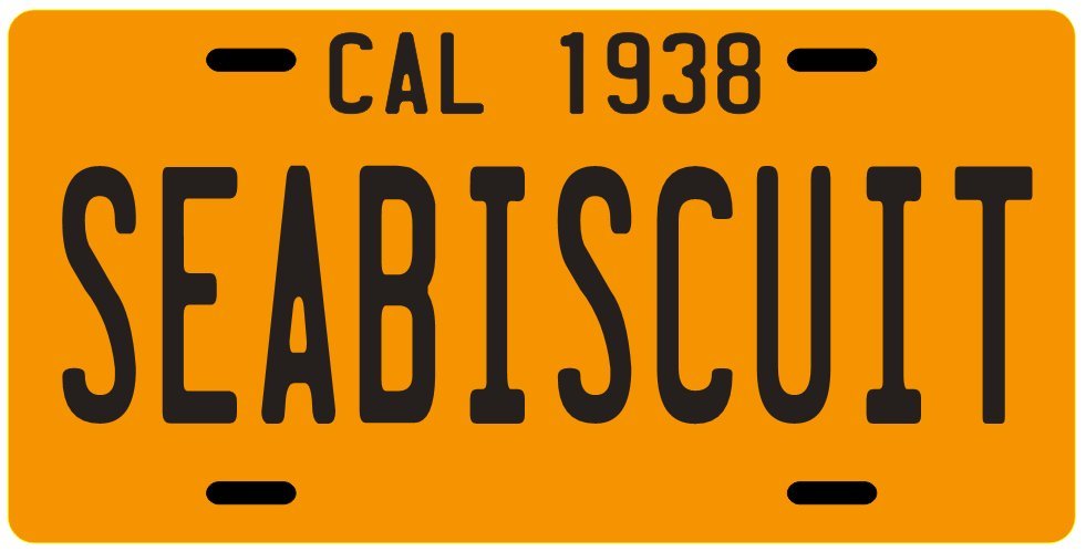 Seabiscuit Race Horse 1938 California License Plate Seabiscuit Race Horse 1938 California License Plate