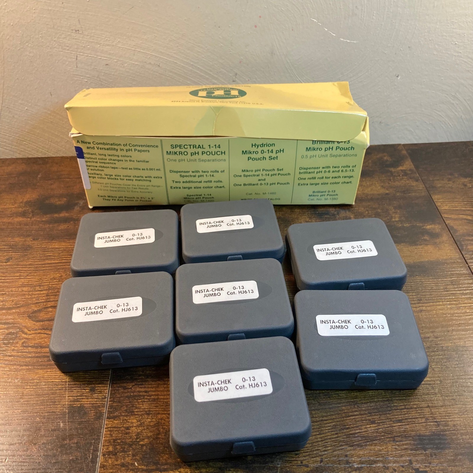 VTG Hydrion Insta-Chek Jumbo 0-13 pH Paper Test Kits HJ613 7pk Past Expiry