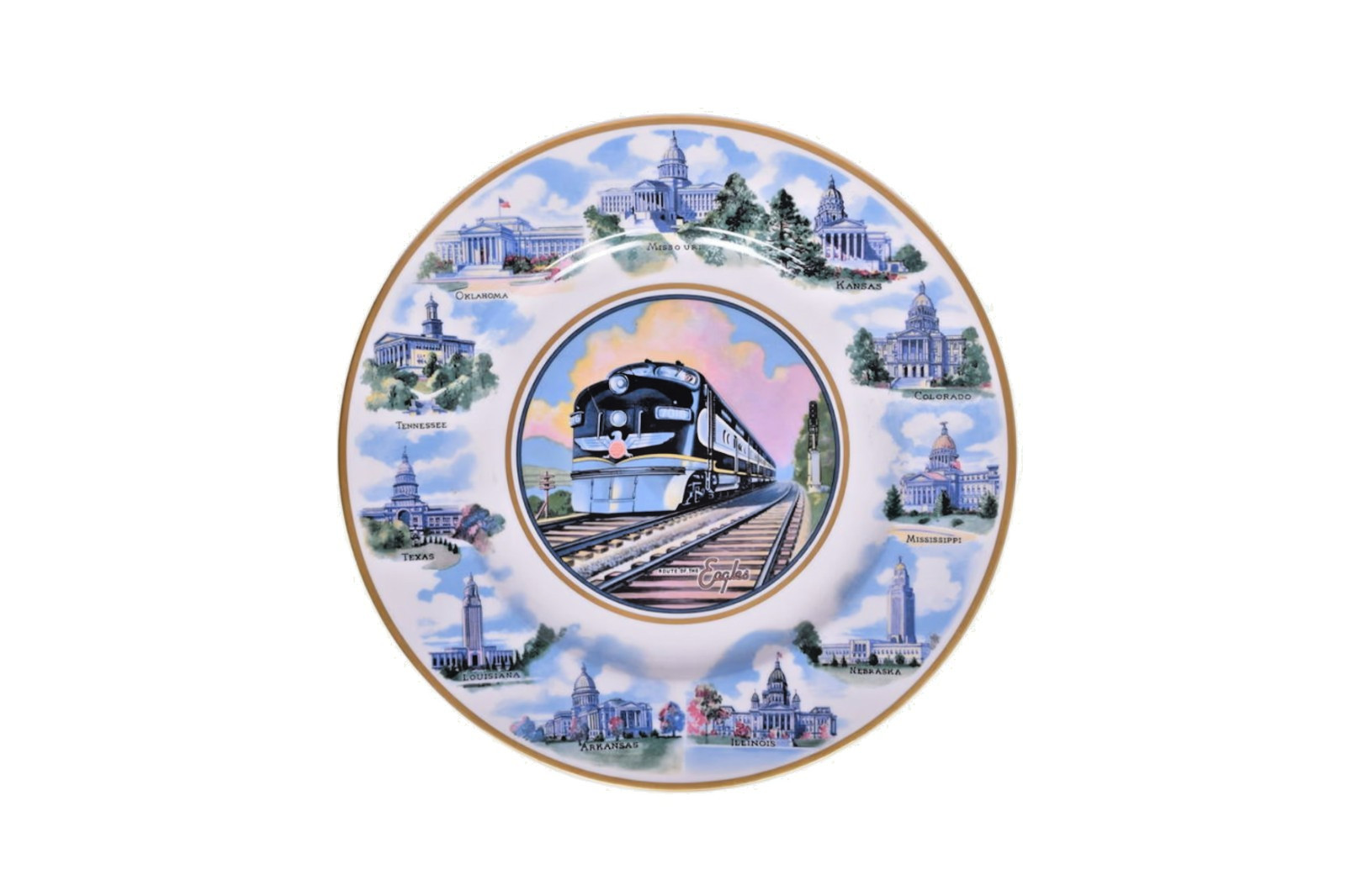 Railroad Dining China Missouri Pacific Charger Service Plate State Capitals