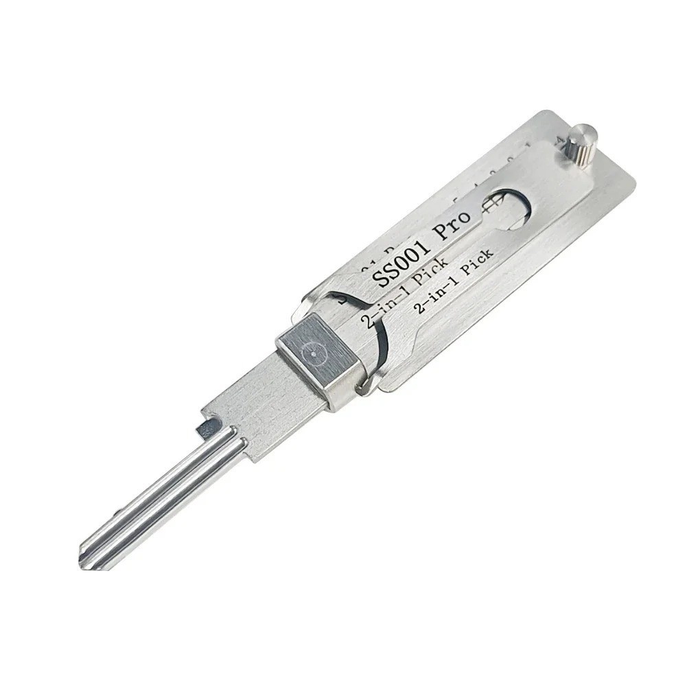 2-in-1 Stainless Steel Key Decoder Tool Precision Hook Lock Pick Portable