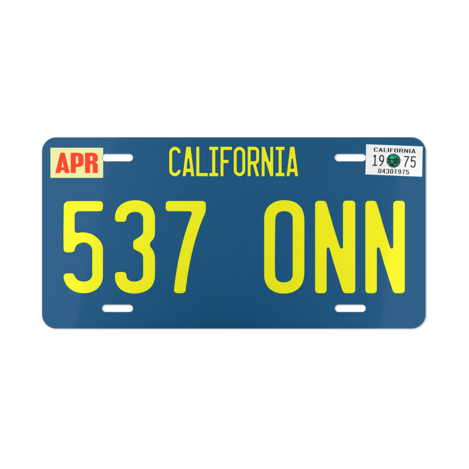 Starsky and Hutch 1975 California 537 ONN License Plate 6x12 4x7 3x6