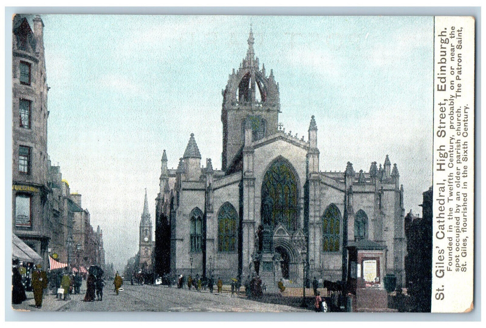 Edinburgh Scotland Postcard St. Giles Cathedral High Street c1910 Antique