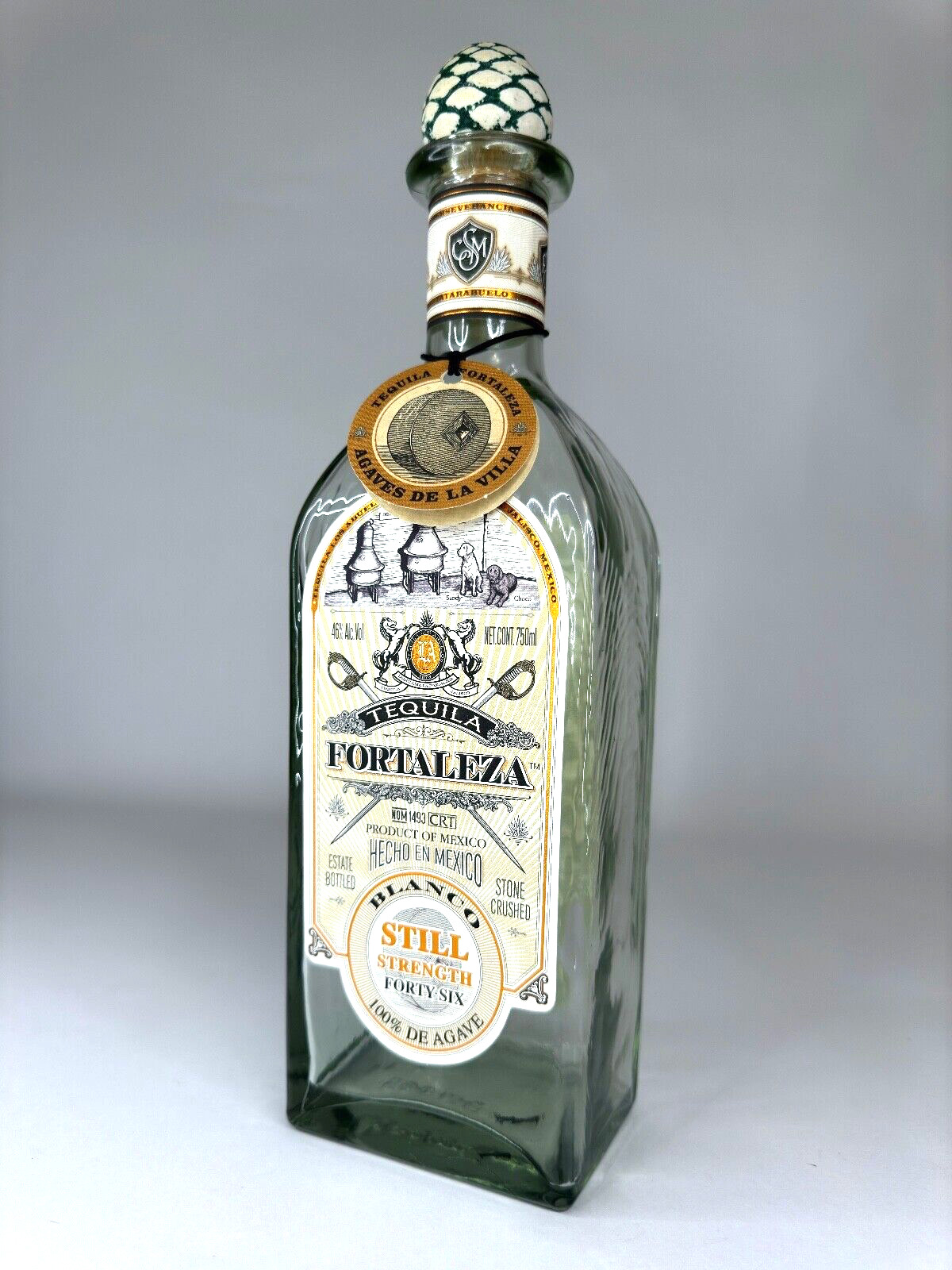 *RARE* Empty Fortaleza Blanco Still Strength Tequila Bottle Lot Lote 20 w/ Cork