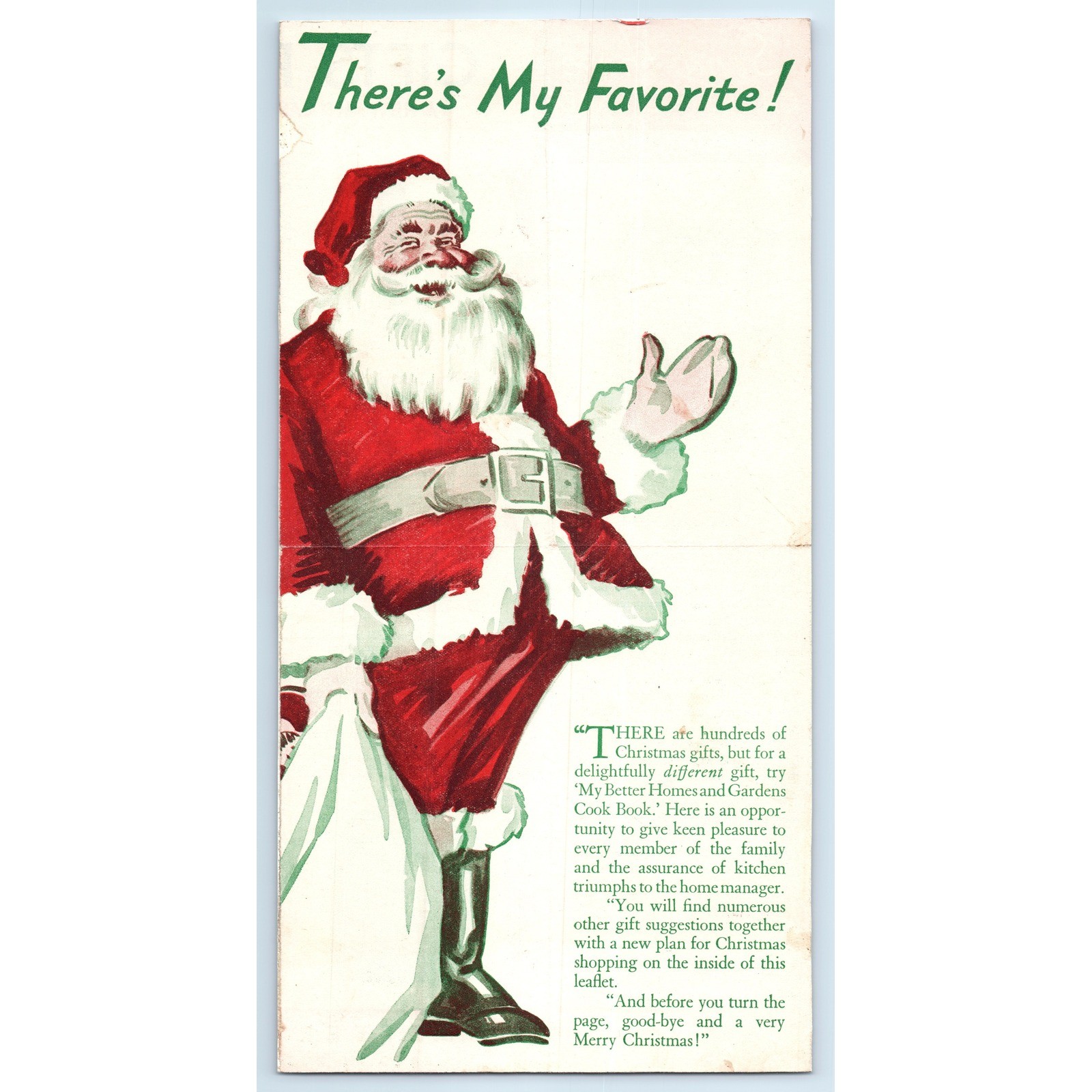 Vintage Better Homes and Gardens Christmas Santa Leaflet Advertising Ephemera