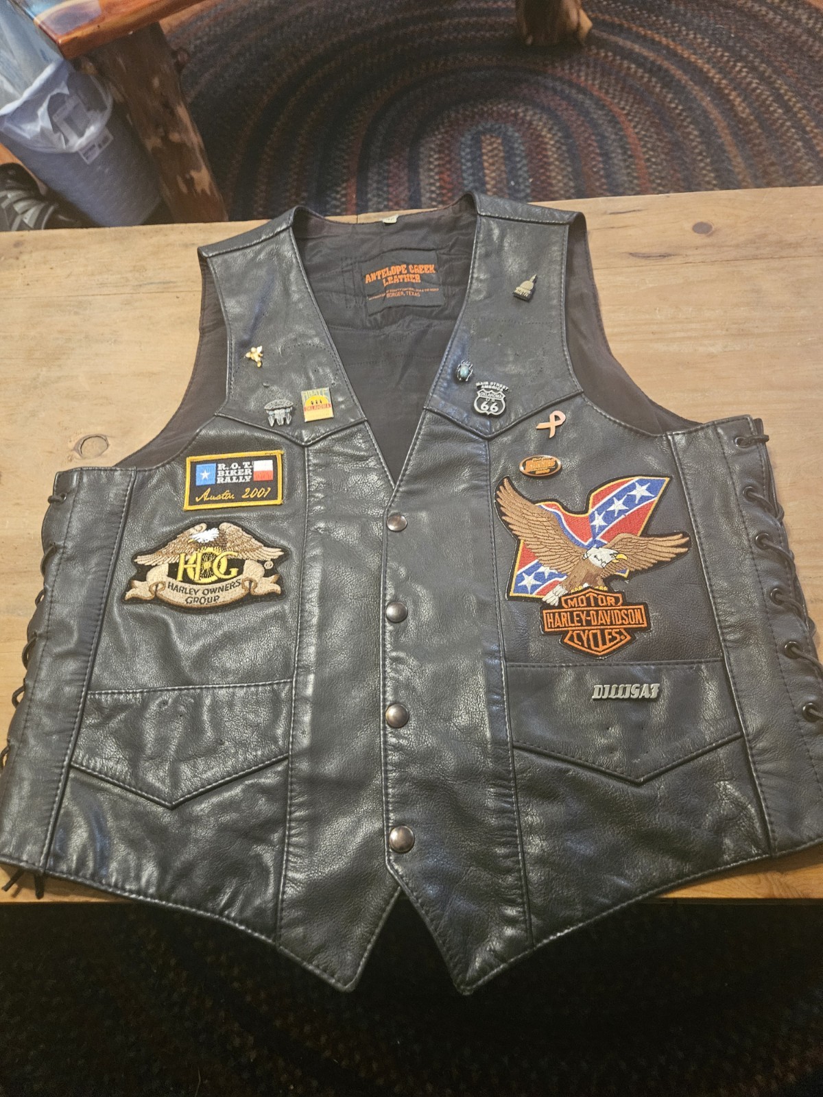 Antelope Creek Leather Harley-Davidson Vest