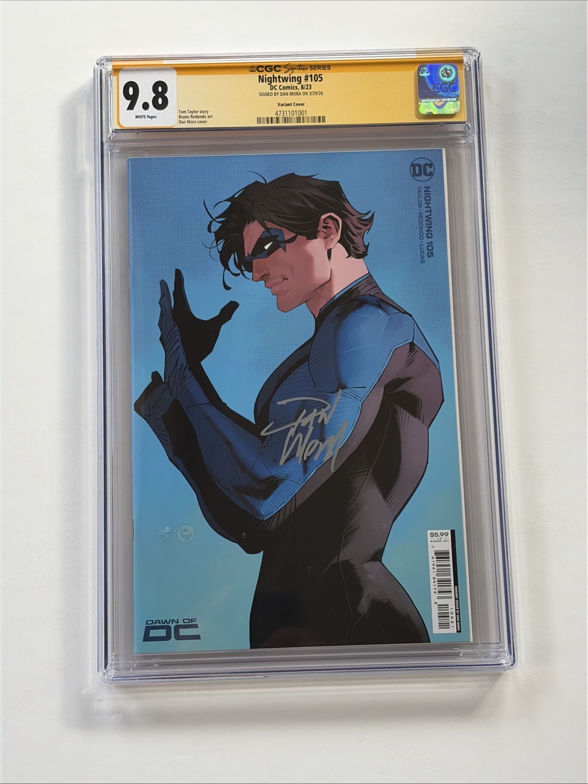 🔥RARE🔥 CGC 9.8 Nightwing #105 Variant Signed by Dan Mora
