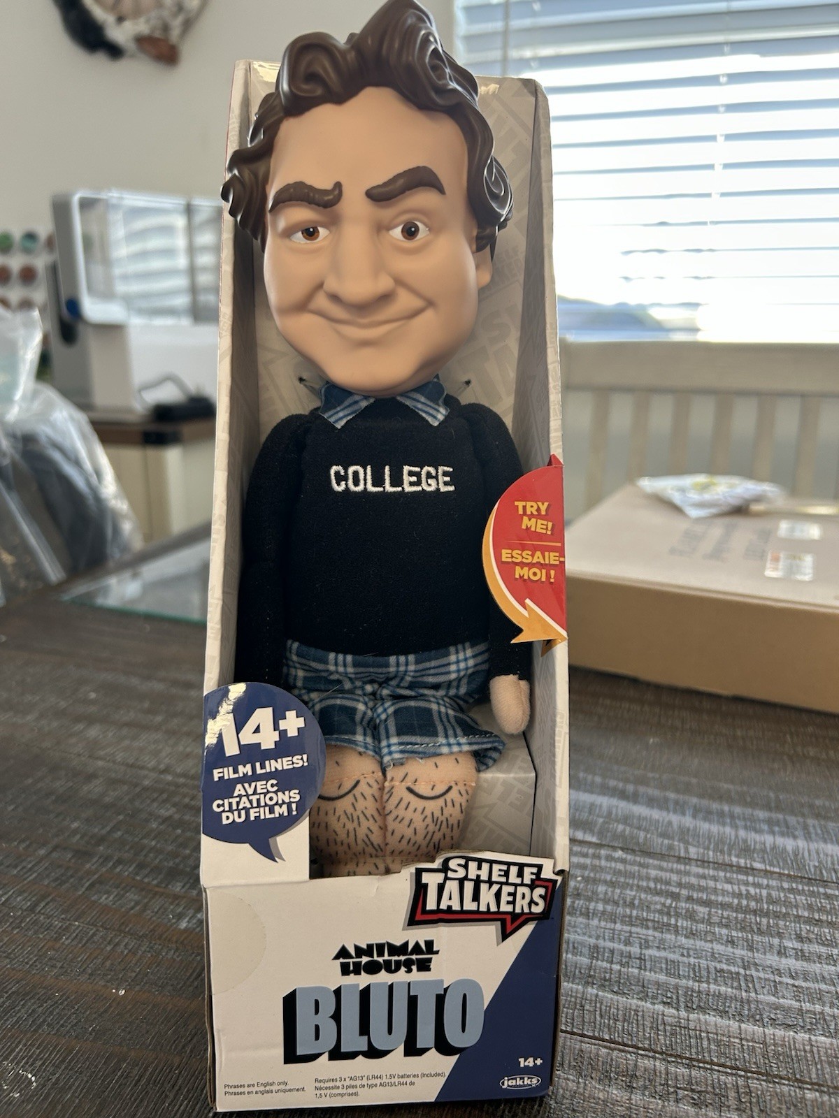 Animal House Movie John Belushi Bluto Pull String Doll Jakks Shelf Talker Plush