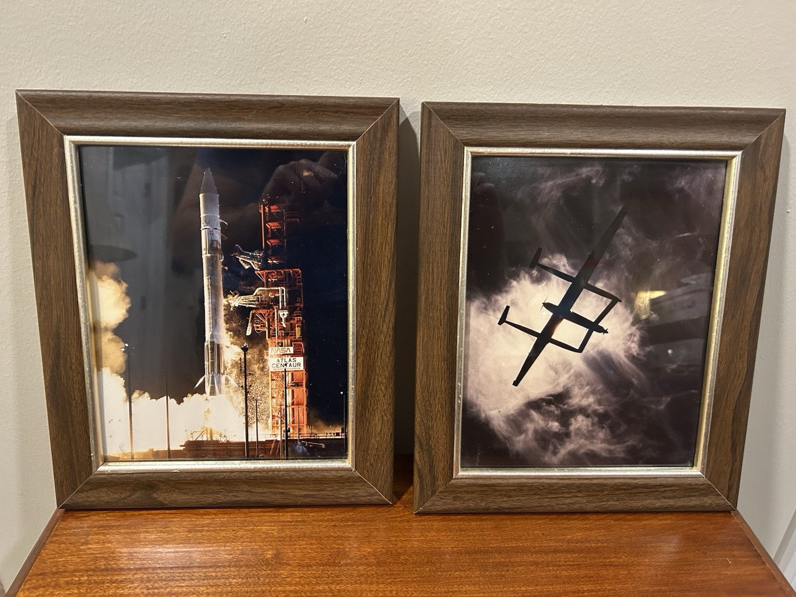 Vintage 1986 NASA Atlas Centaur Rocket Launch & Voyager Aircraft Photo Set USSEA