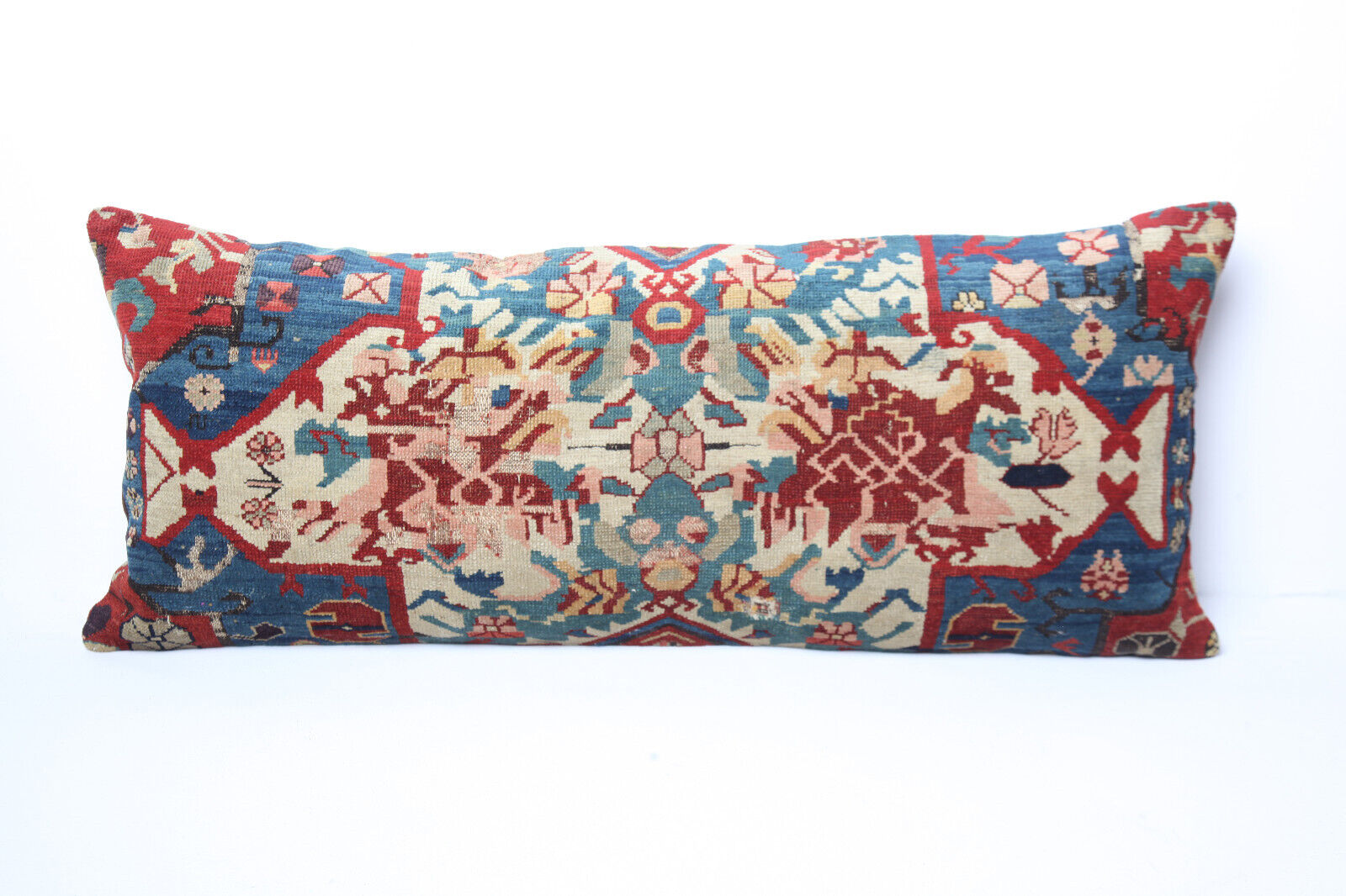 Antique Caucasianlumbar pillow cover,antique rug cushion,rug pillow,Large pillow