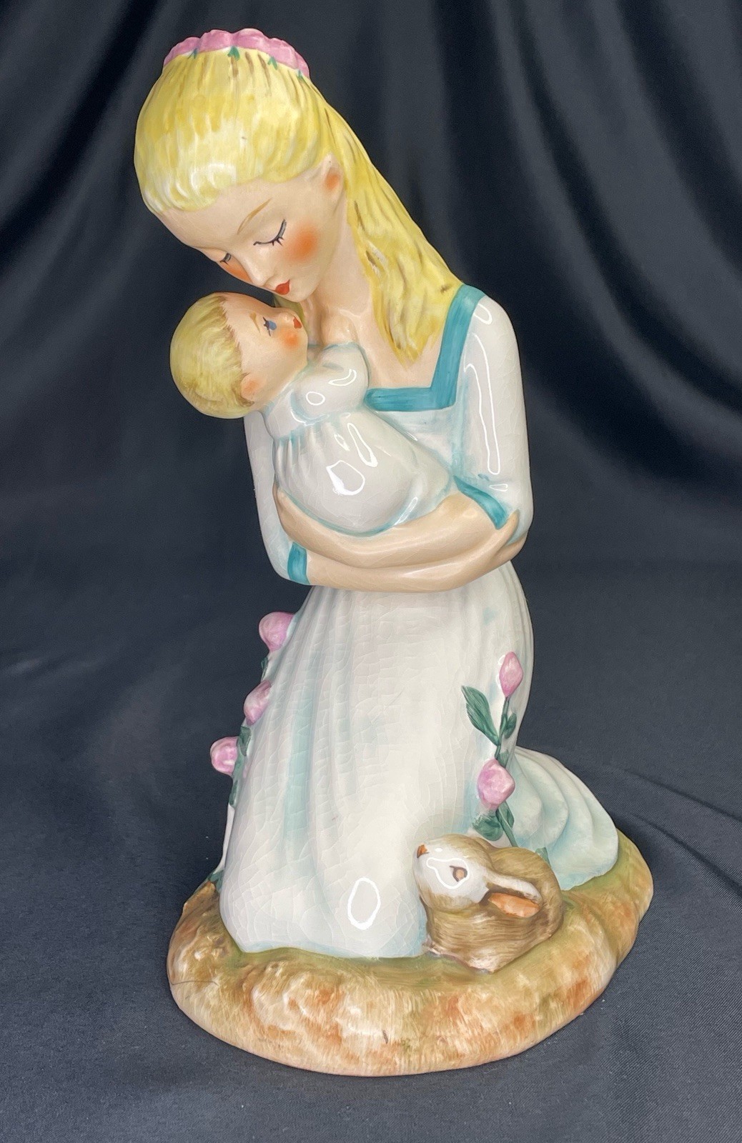 Vintage GOEBEL Mother Embracing Child Hand Painted Porcelain Figurine