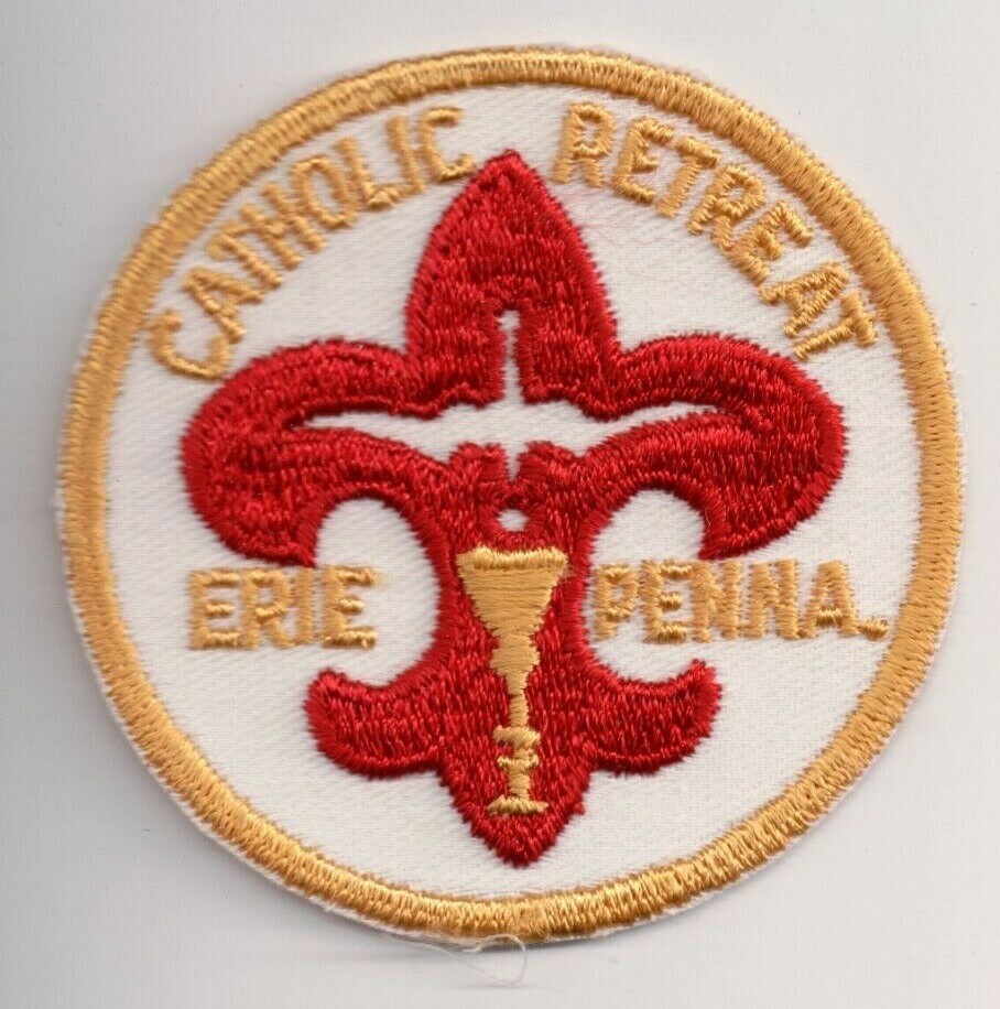 BSA Catholic Retreat Patch, Erie Pennsylvania, 1950s-60s, Crisp Mint BSA Catholic Retreat Patch, Erie Pennsylvania, 1950s-60s, Crisp Mint