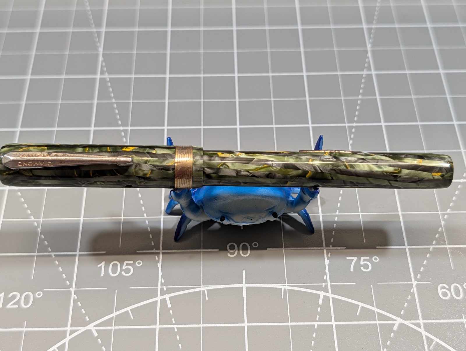 1930s Diamond Point Challenger Fountain Pen | Green Marbled | Restored