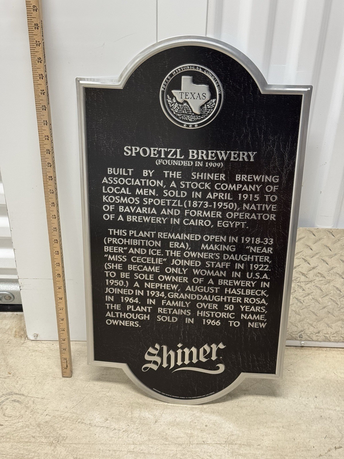 SHINER Historical Sign BEER Spoetzl Brewery TEXAS  SIGN ManCave Bar TACKER