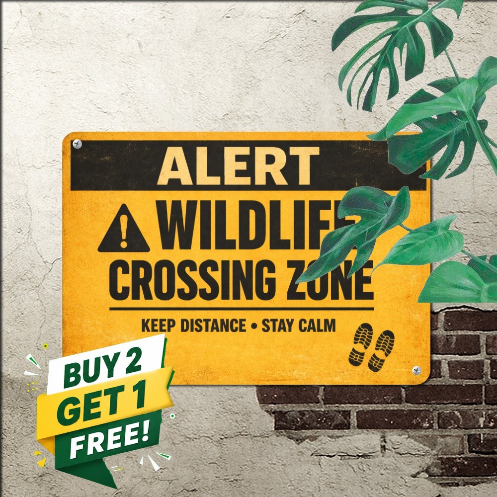 Sasquatch Breeding Area Tin Sign Vintage Forest Cryptid Wall Decor 8x12 In