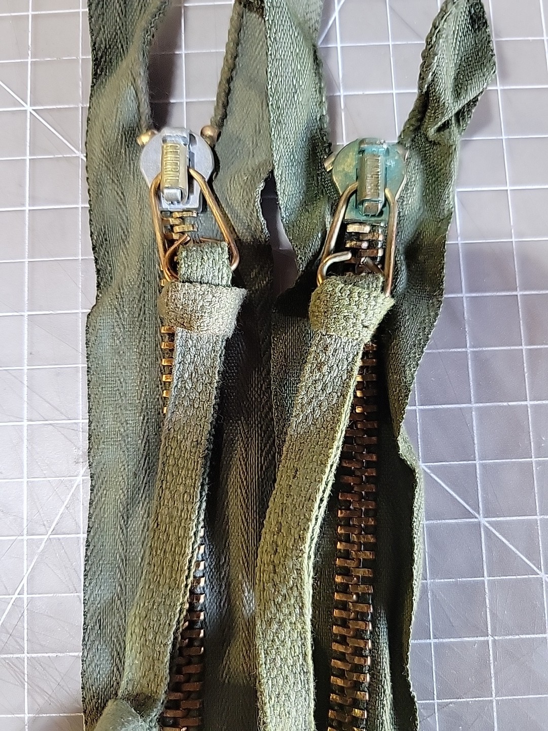 NOS 1970's Vtg Military General Brass Zipper, 20 NOS 1970's Vtg Military General Brass Zipper, 20
