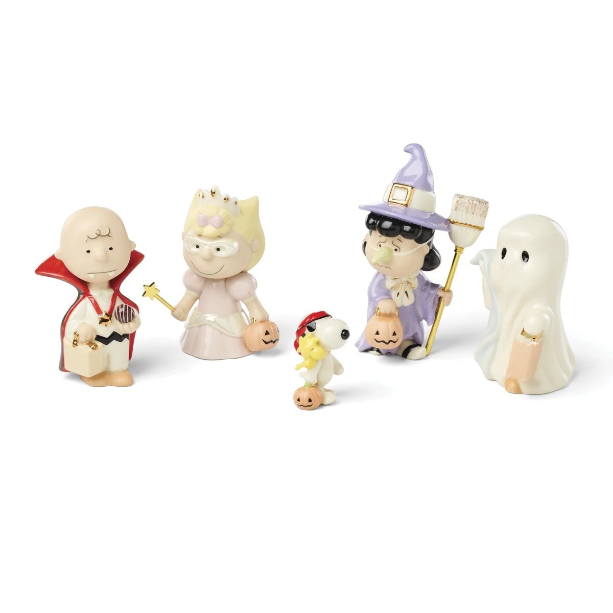 Lenox Peanuts Tricks & Treats 5 Piece Figurine Set Halloween Snoopy 899490 NEW