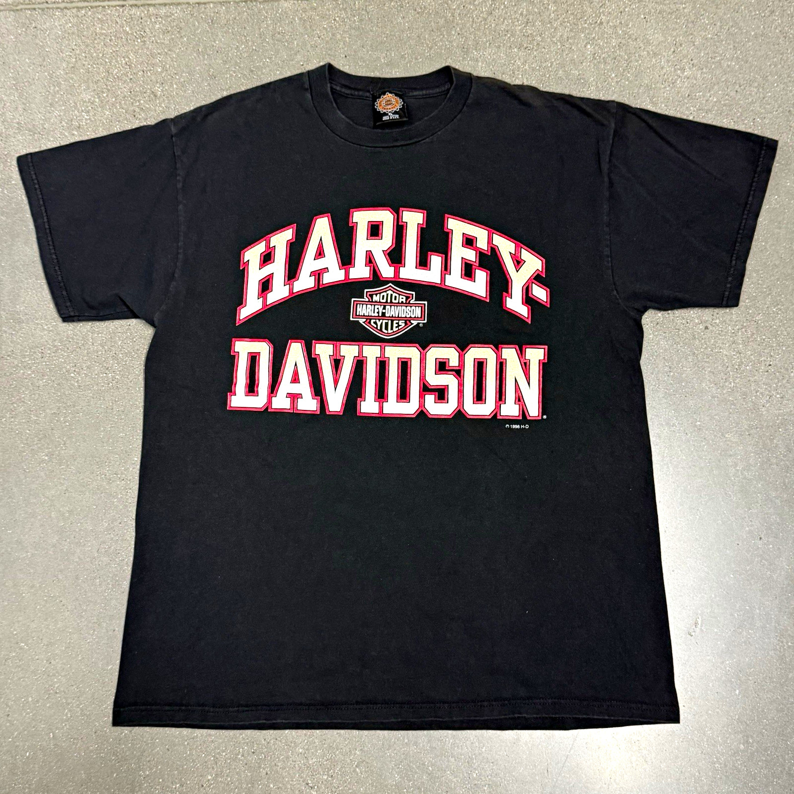 1996 Vintage Harley Davidson Made in USA Black Graphic Tee XL